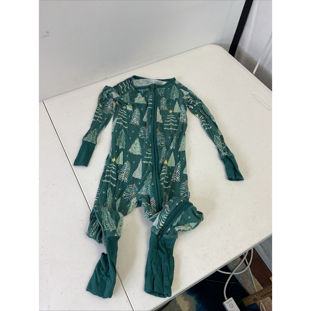 Little Sleepies Blue Merry & Bright Zippy Bamboo Pajama 18-24 Months Christmas